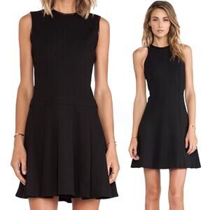 Derek Lam 10 Crosby Dress Fit & Flare Sleeveless Crew Neck Mini Black Womens 0